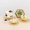 3 Gold Octagon Geometric Metal Cake Stands Dessert Riser Party Events Supplies